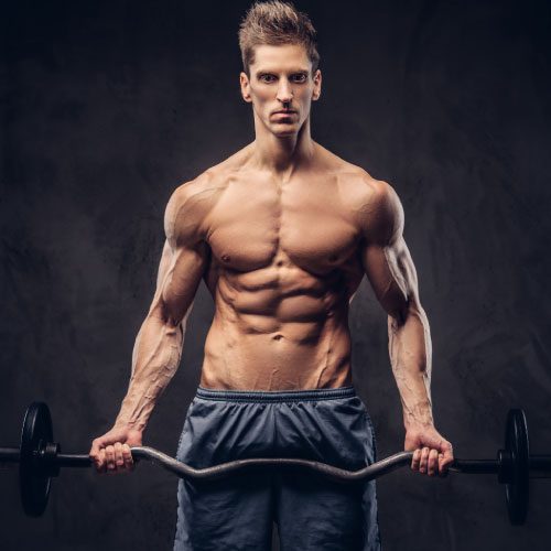 men working out with barbell